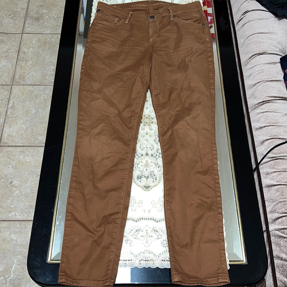 Citizens of Humanity brown Thompson medium rise cropped skinny jeans